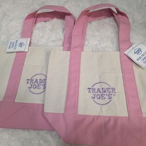 Set of Two - Pink and Cream Tote Bags
